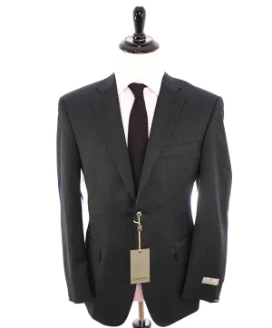 $1,895 CANALI - Gray Blue Stripe "Stretch" Double Vent Wool Blazer - 40R