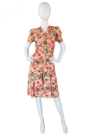 1940s Starfish Playsuit Dress with Shorts