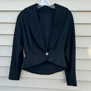 1940s wool peplum jacket blazer black