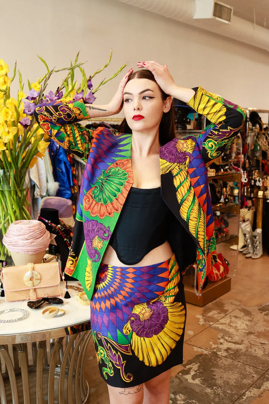 1991 Baroque Shell Skirt Suit