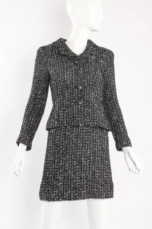 1997 A/W Chevron Tweed Jacket & Skirt Set