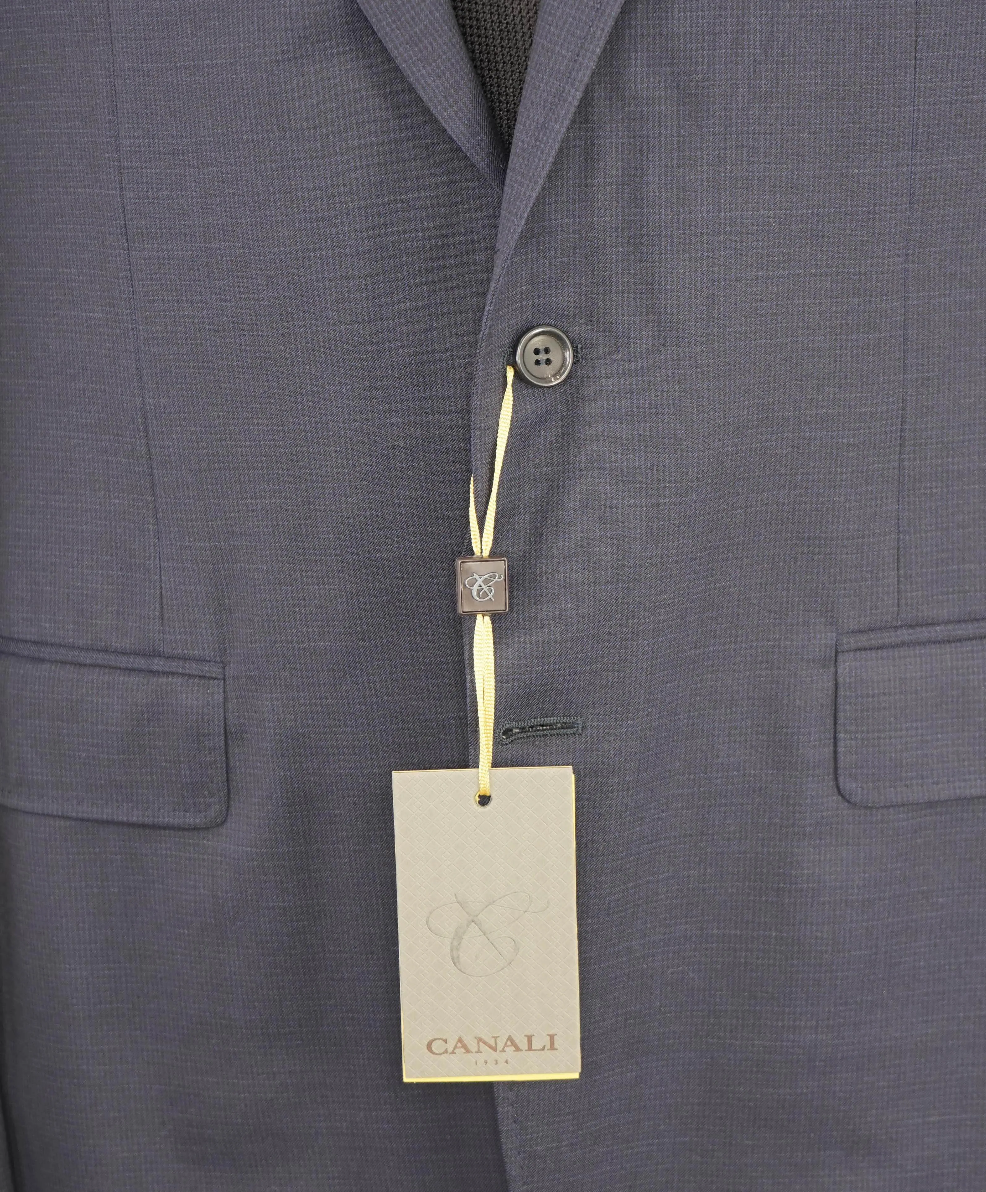 $2,195 CANALI - "KEI" "IMPECCABILE" Blue Micro Check Wool Blazer - 44L