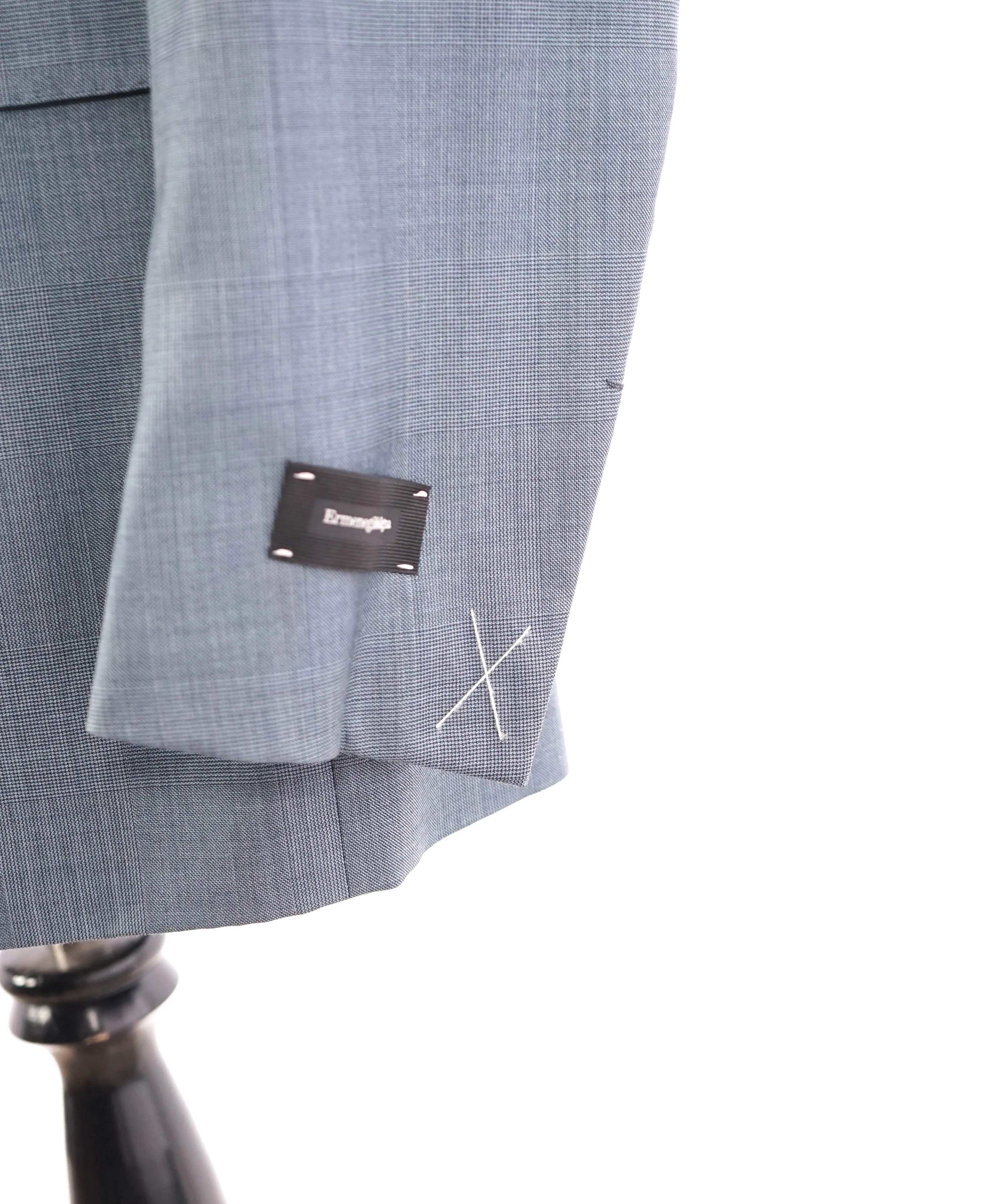 $3,250 ERMENEGILDO ZEGNA -"TROFEO" Pastel Blue Check Blazer - 42R