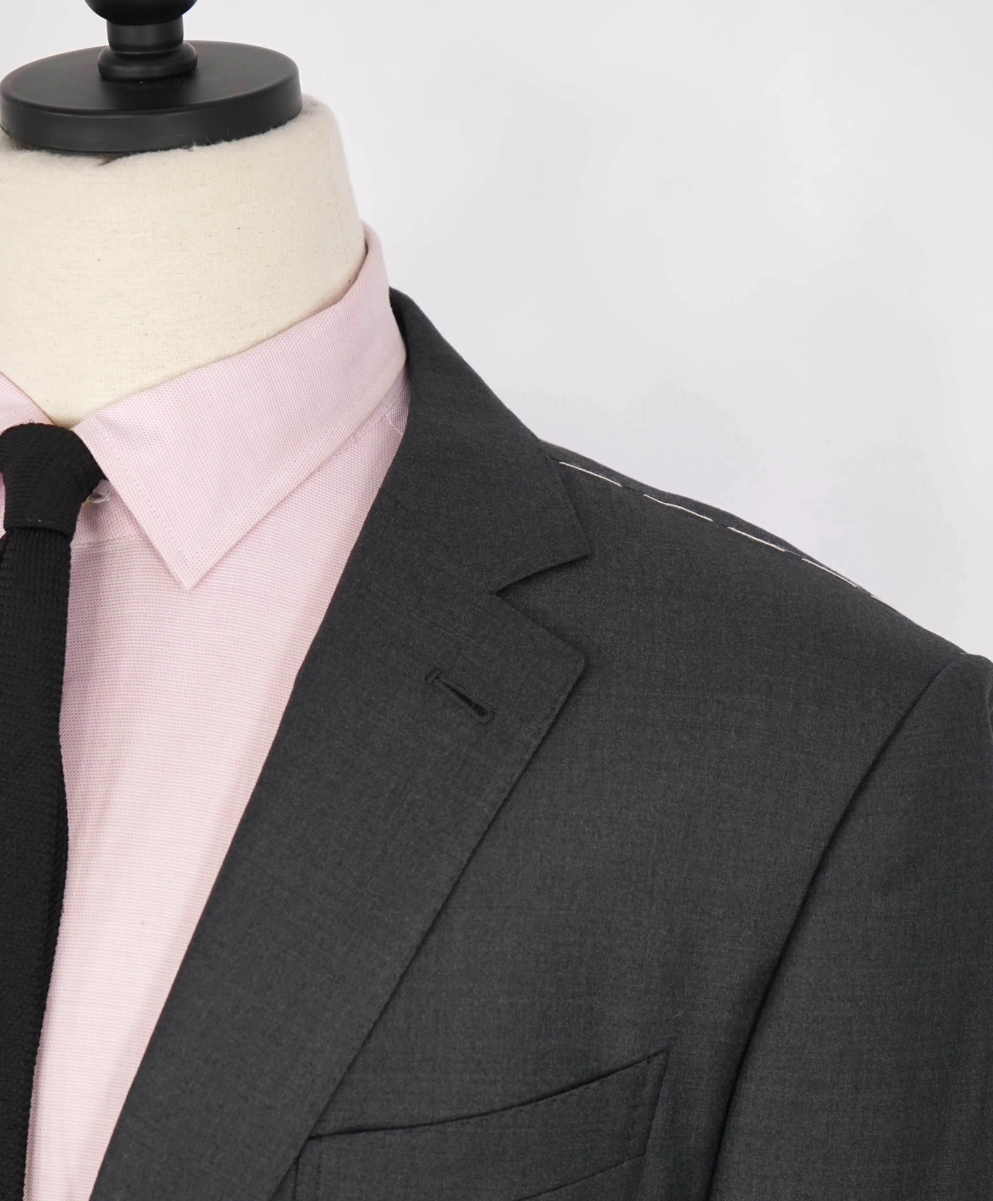 $3,295 ERMENEGILDO ZEGNA -"TROFEO" Solid GRAY Closet Staple Blazer - 48L
