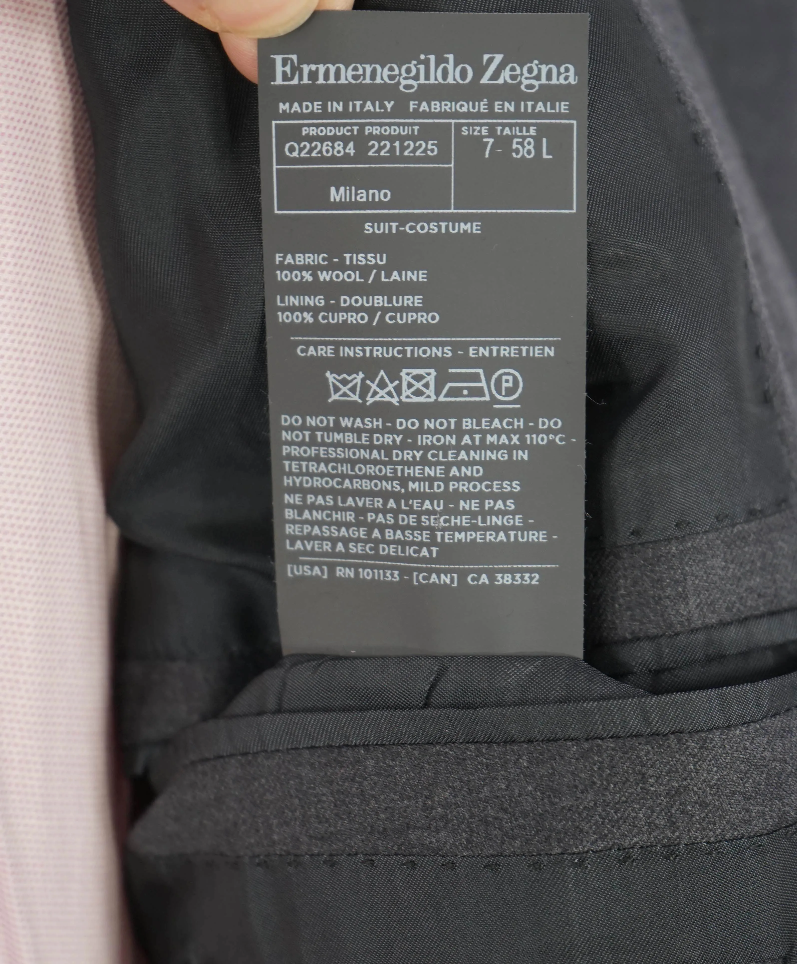 $3,295 ERMENEGILDO ZEGNA -"TROFEO" Solid GRAY Closet Staple Blazer - 48L