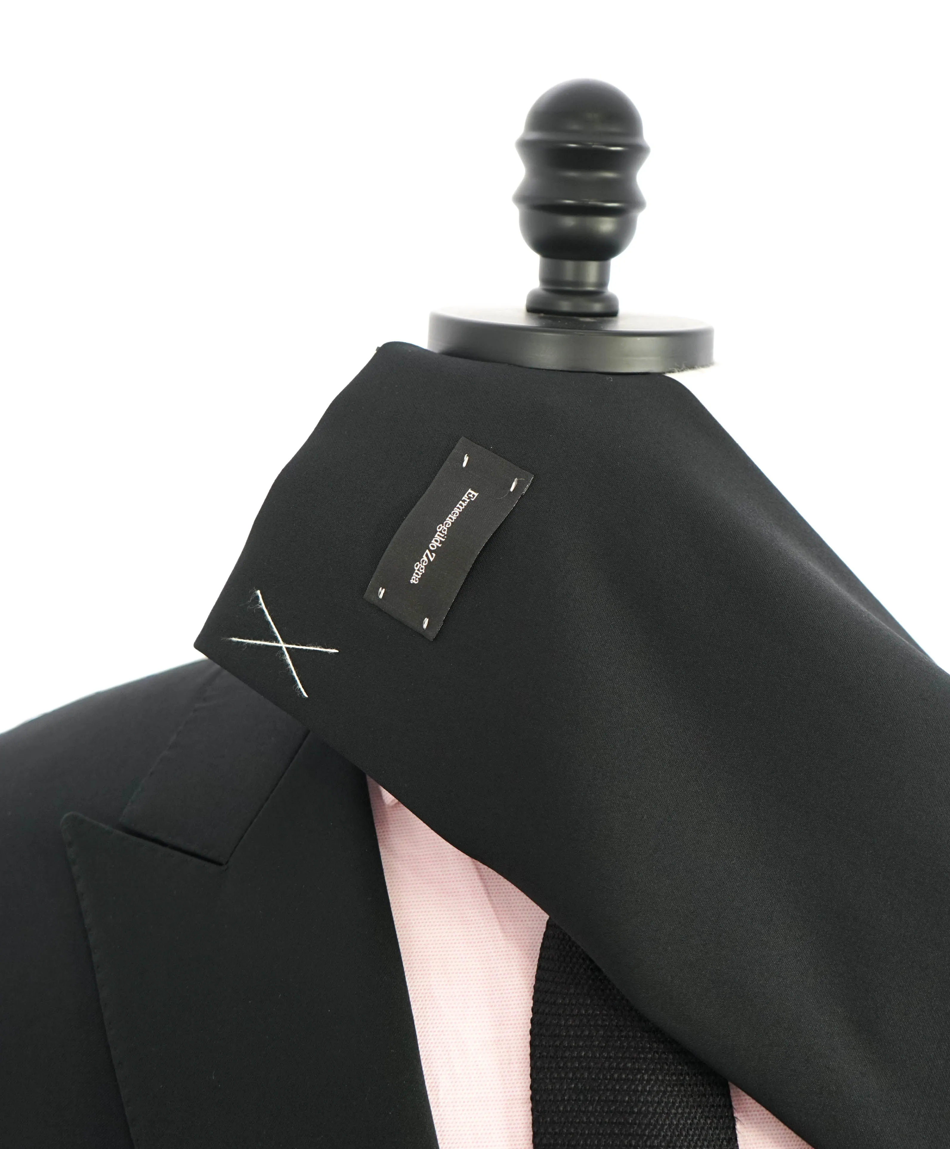 $3,995 ERMENEGILDO ZEGNA - PEAK LAPEL Black Wool Tuxedo- 48L