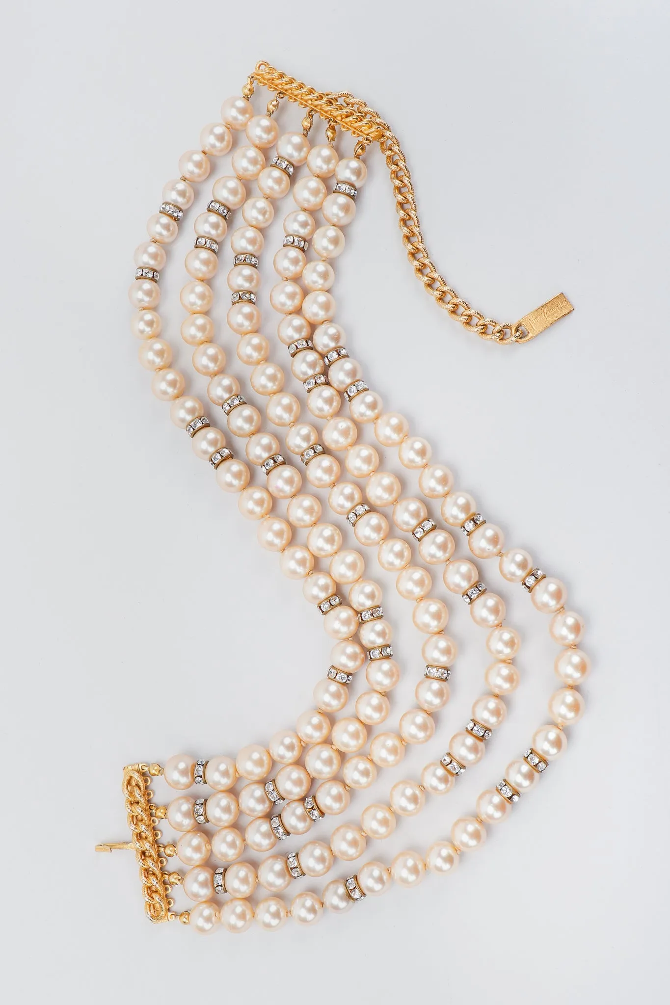 5-Strand Pearl Choker Collar