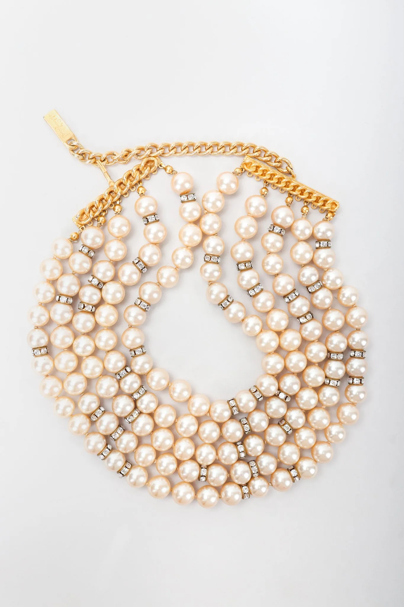 5-Strand Pearl Choker Collar