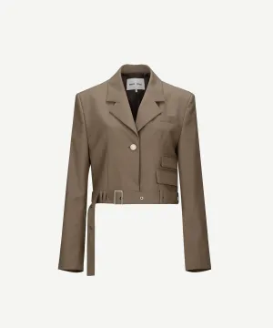 [50% OFF] Belted short blazer