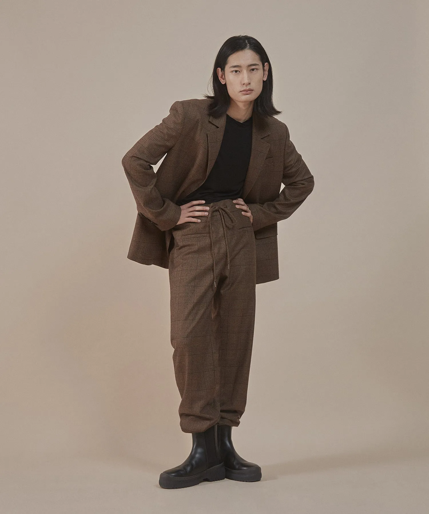 [50% OFF] Brown/red plaids | wide-shoulder vintage plaids blazer