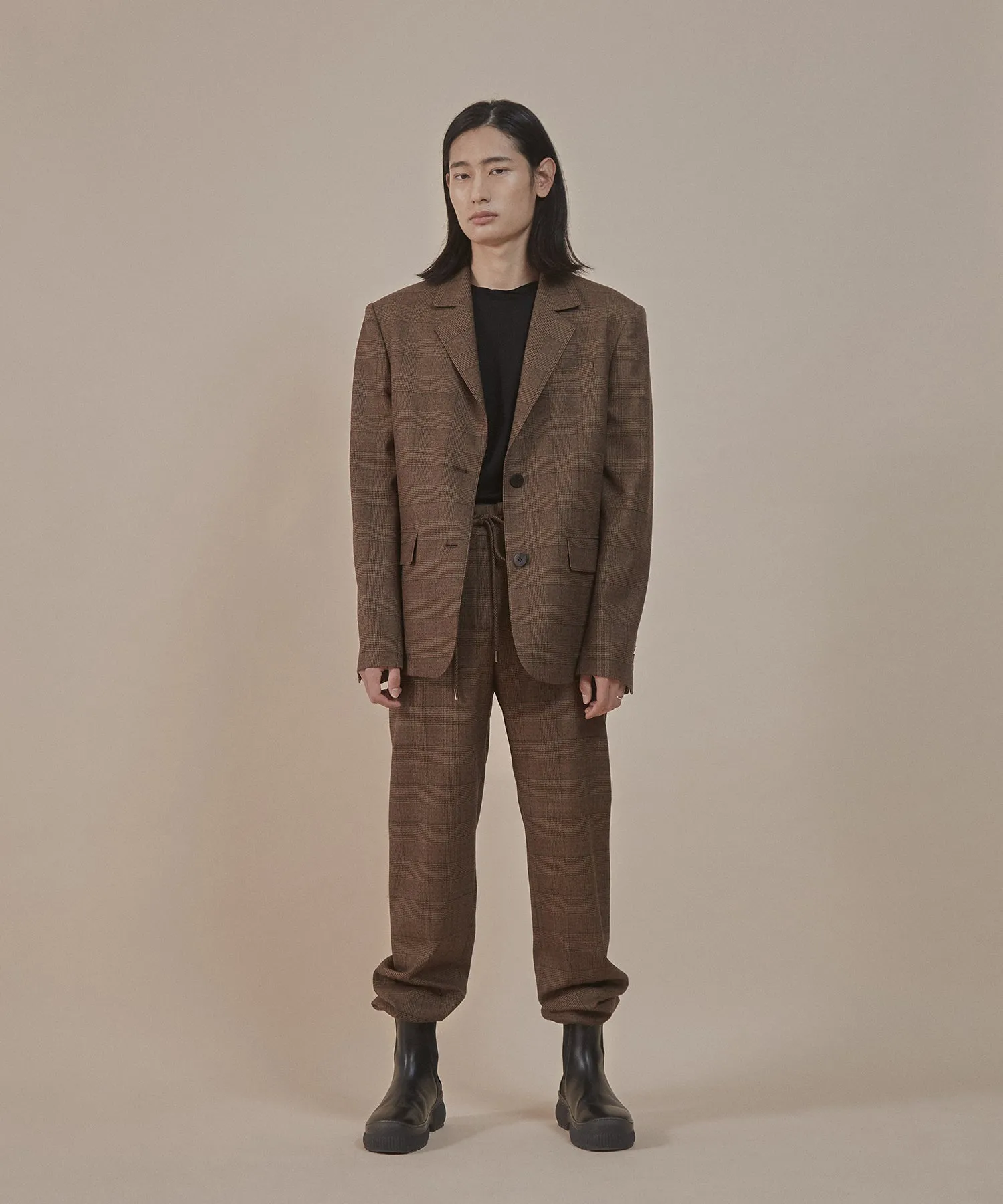 [50% OFF] Brown/red plaids | wide-shoulder vintage plaids blazer