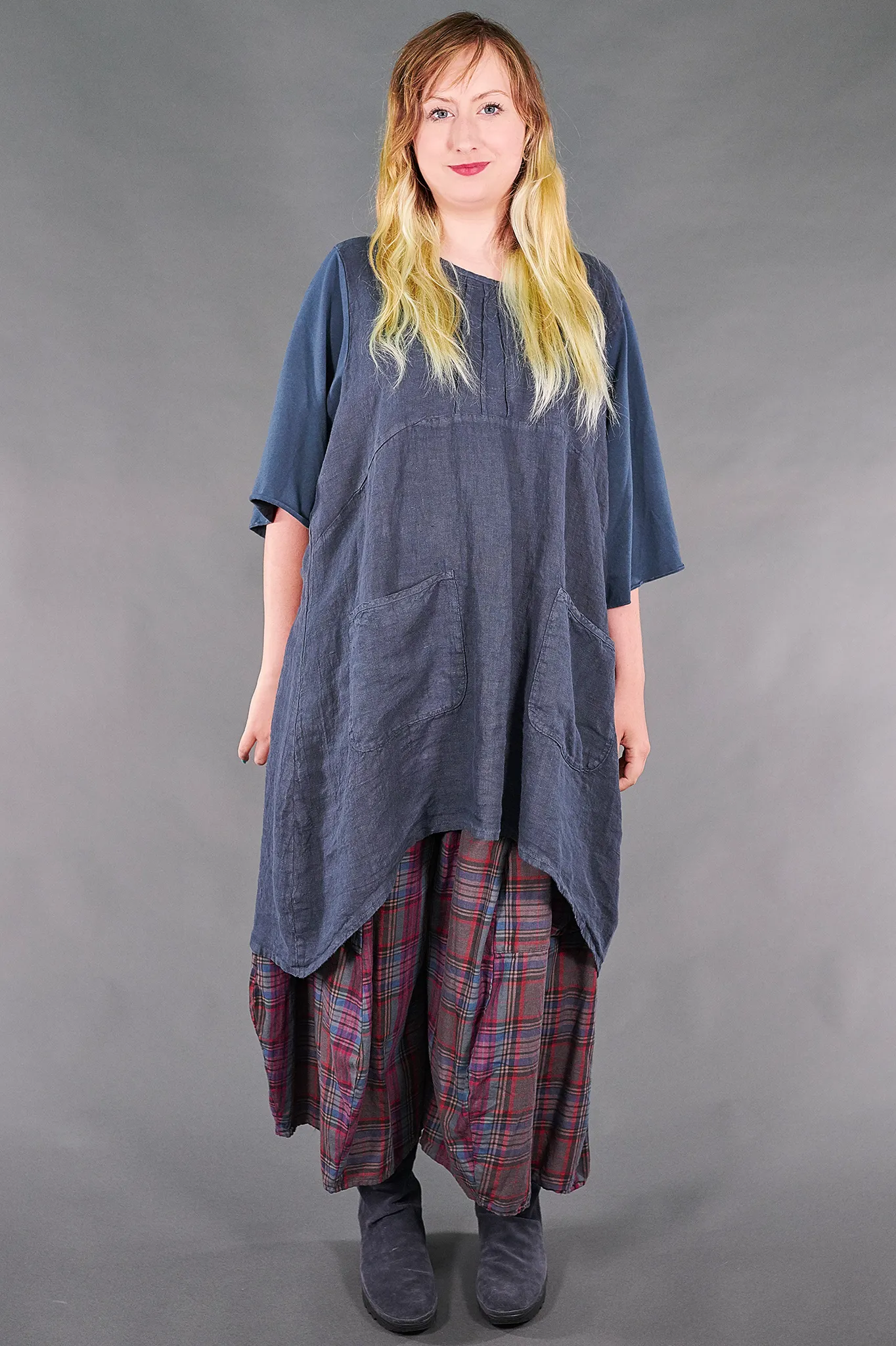 7203 Milkmaid Dress-Blue Cypress-U