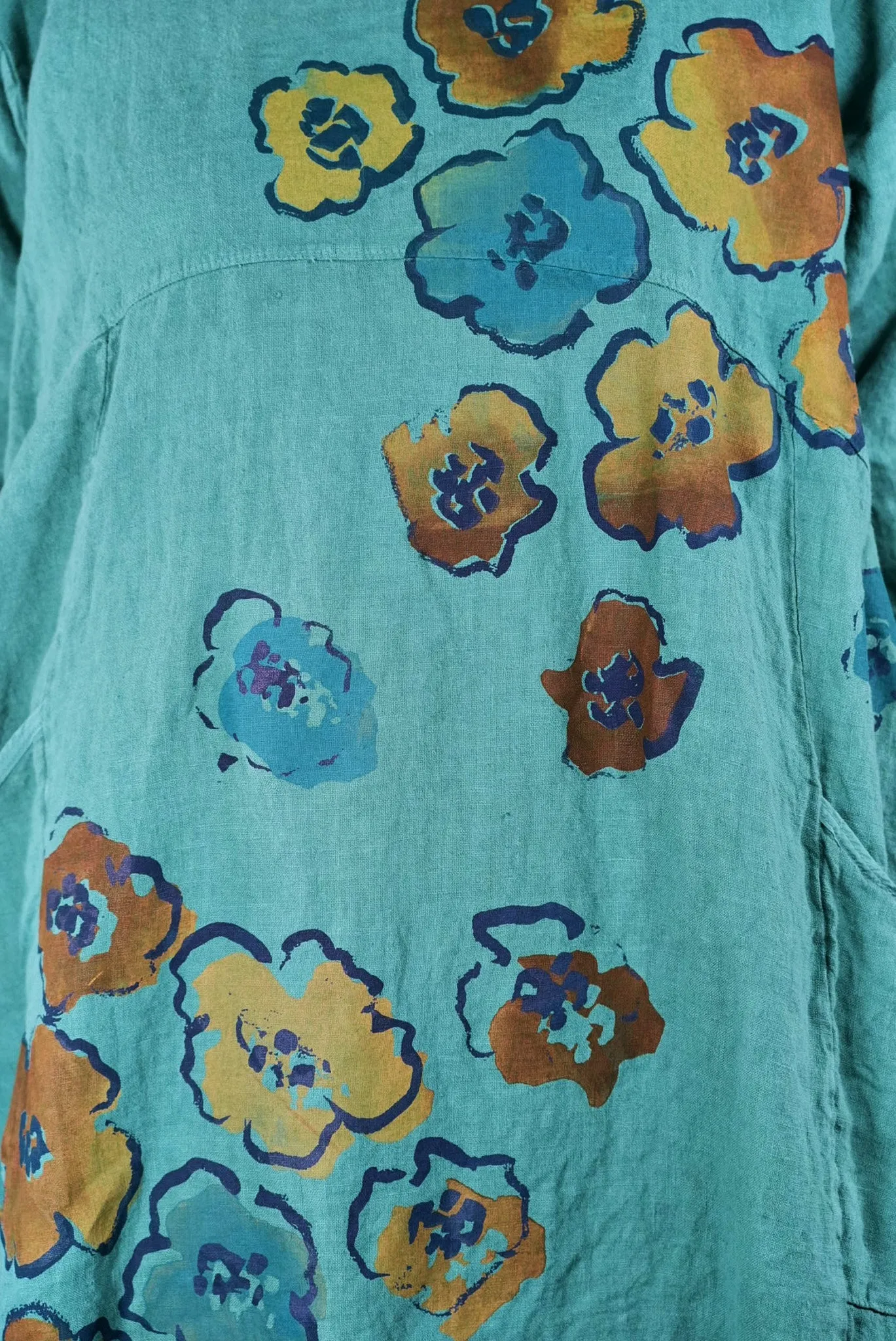 7221 Lucky Linen Dress Jade-P