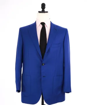 $9,600 KITON - *PURE CASHMERE* Cobalt Blue Patch Pocket 2/3 Roll Blazer - 40R