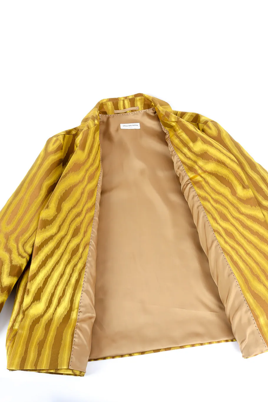 Abstract Moire Woodgrain Cropped Jacket