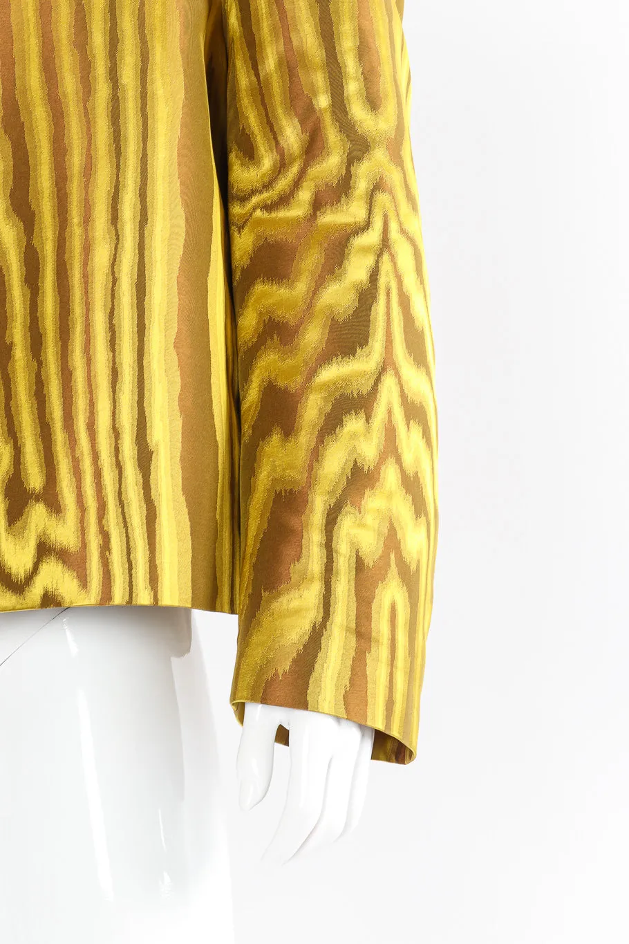 Abstract Moire Woodgrain Cropped Jacket