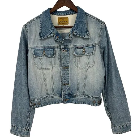 AGOLDE VINTAGE Cropped Jean Jacket Light Wash Women’s Size Medium Made In USA