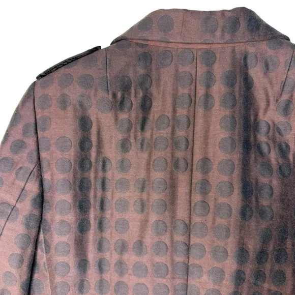AKRIS Punto Snal Front Blazer Jacket in Brown Woven Circle Dot