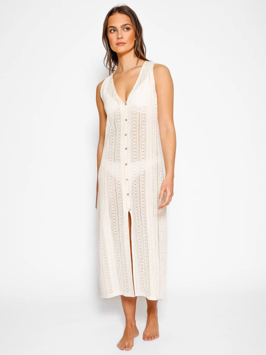 Amalfi Crochet Dress In Sand