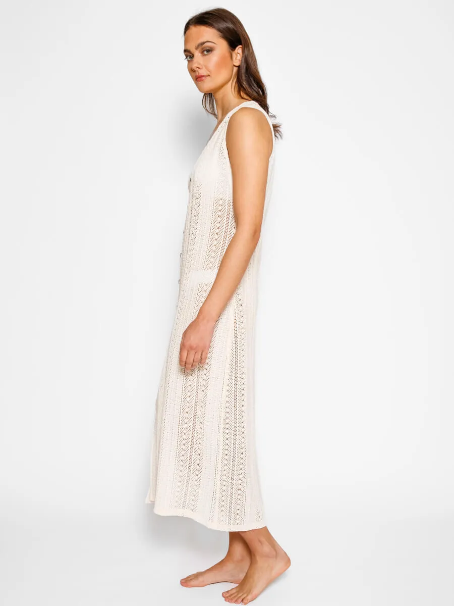 Amalfi Crochet Dress In Sand