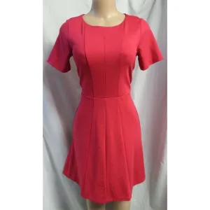 &quot;ANN TAYLOR&quot; WATERMELON A-LINE SHORT SLEEVE PONTE FIT &amp; FLARE DRESS SZE: 14 NWT