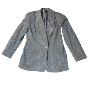 Anne Klein Women’s Gray Camel Hair Blazer Size 14 One Button Career Business USA