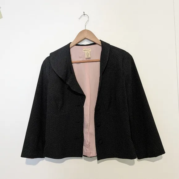 Anthropologie Elevenses BlazerJacket Ruffle Collar Button Front Sz 10 M