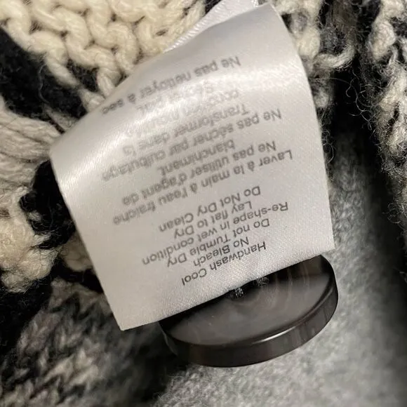ARITZIA Tna Sea To Sky Lambswool Button Front Cardigan Sweater Gray Cream S