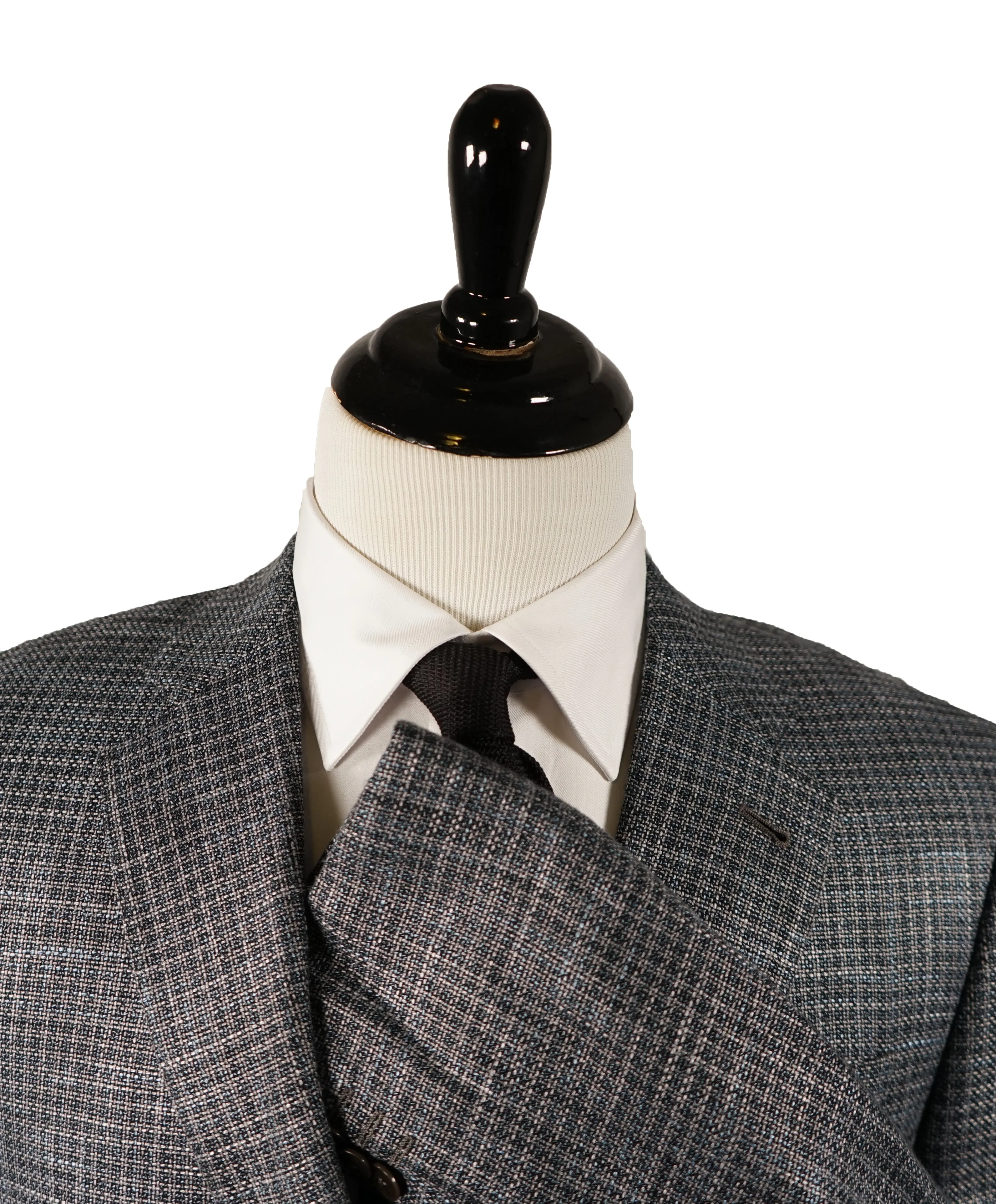 ARMANI COLLEZIONI - “E Line” Green Turquoise Woven Blazer - 40R