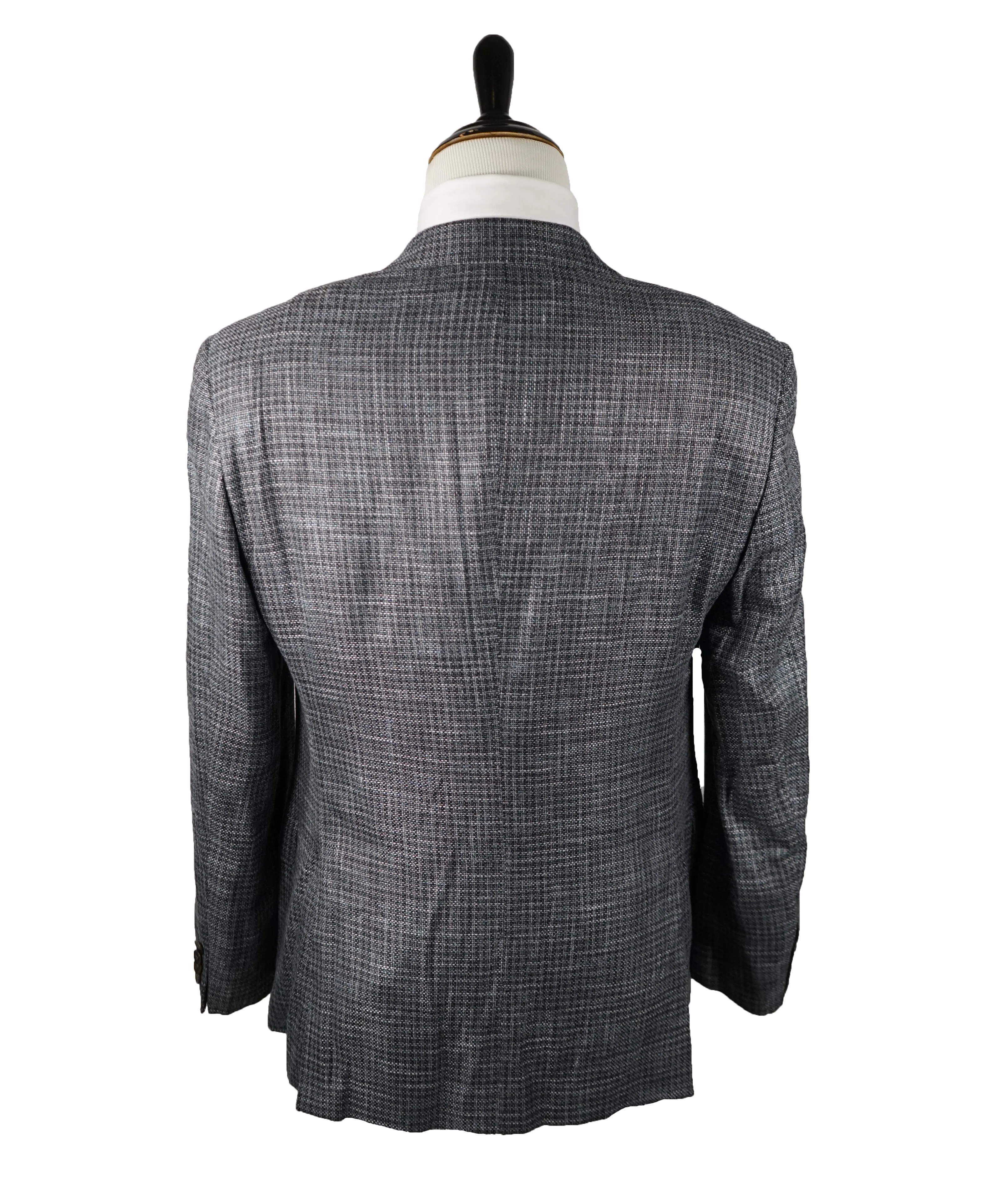 ARMANI COLLEZIONI - “E Line” Green Turquoise Woven Blazer - 40R
