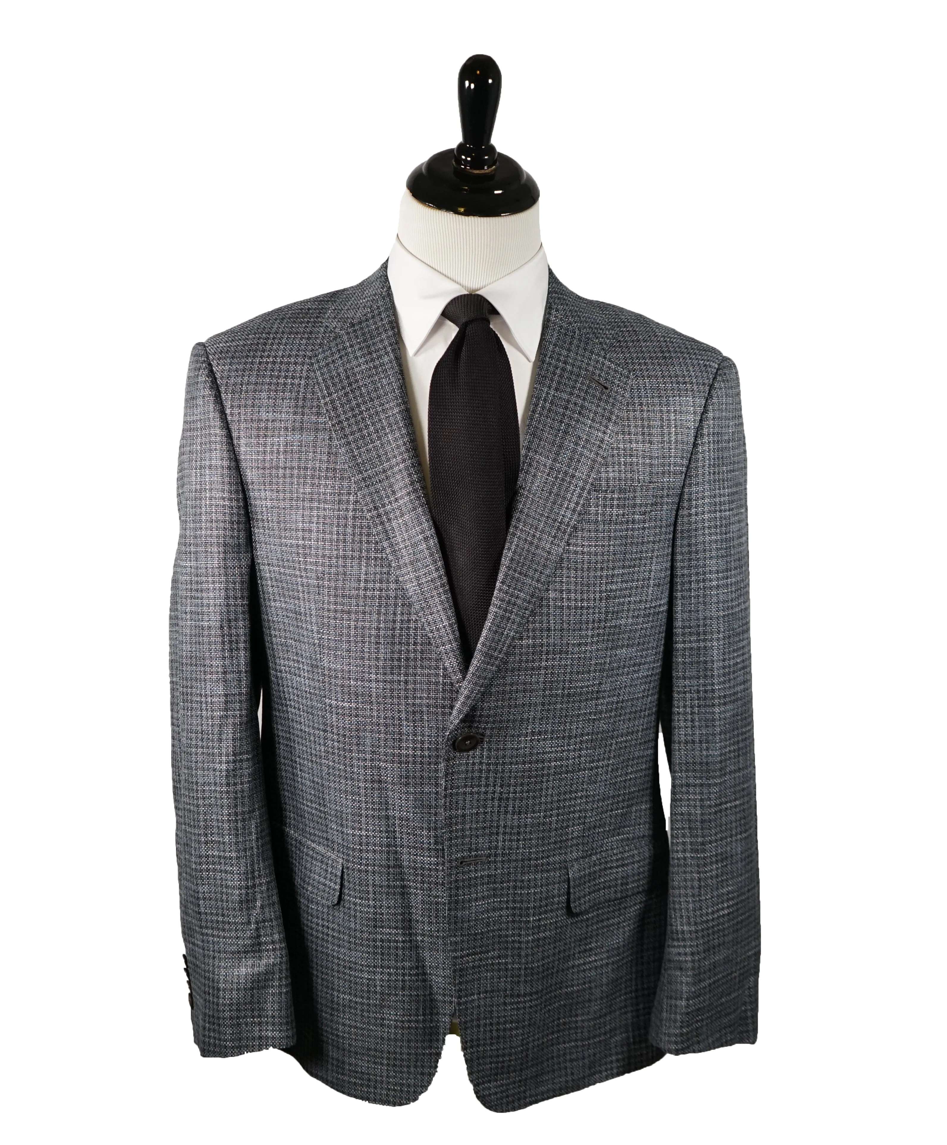 ARMANI COLLEZIONI - “E Line” Green Turquoise Woven Blazer - 40R