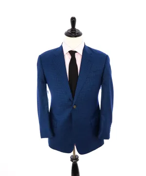 ARMANI COLLEZIONI - "G LINE" Cobalt Blue Bold Houndstooth 130's Blazer - 42S