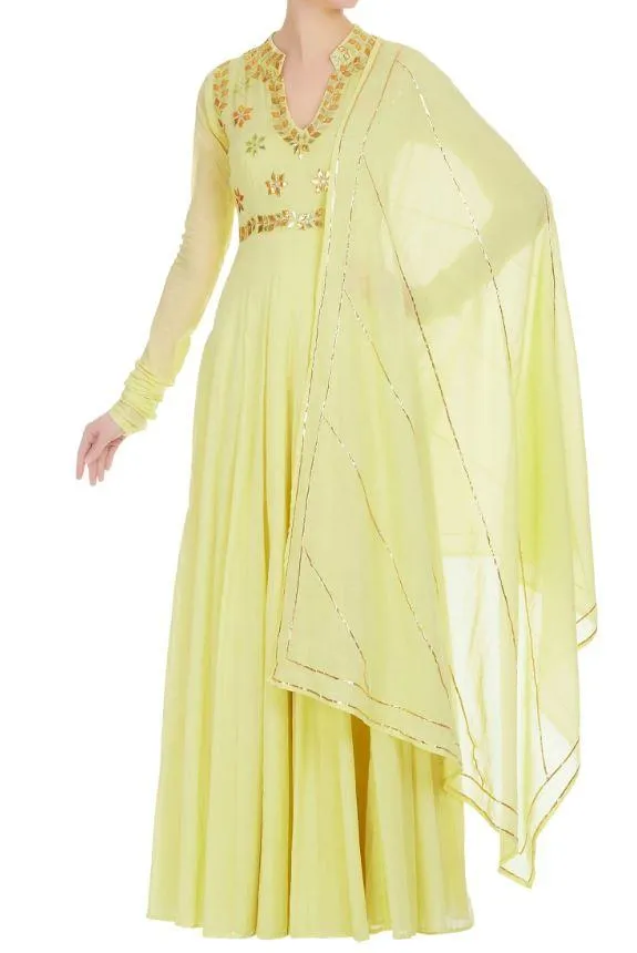 Baby Pink Anarkali Gota Patti Suit Set