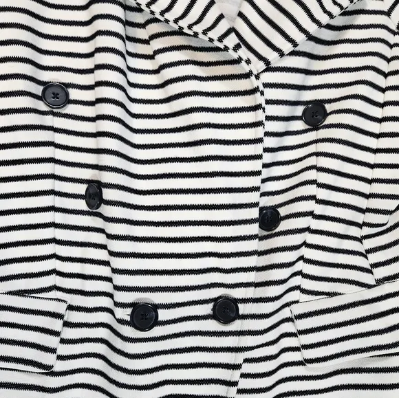 Banana Republic Pique Knit Striped Double Breasted Preppy Blazer Jacket Size XL