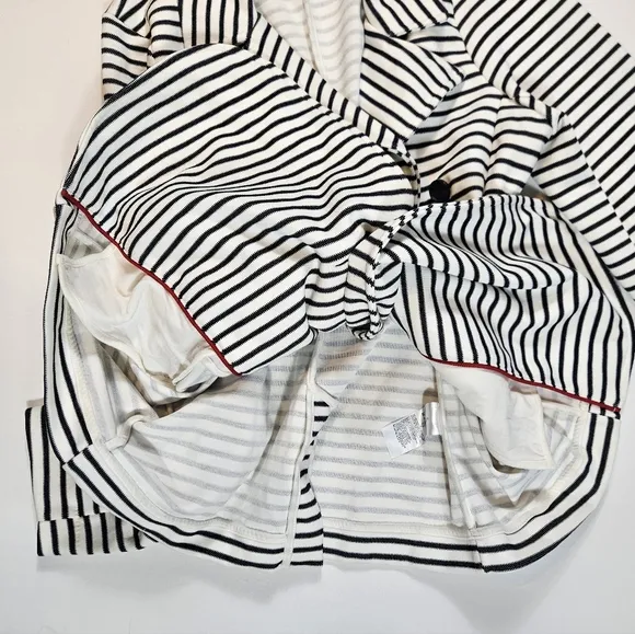 Banana Republic Pique Knit Striped Double Breasted Preppy Blazer Jacket Size XL