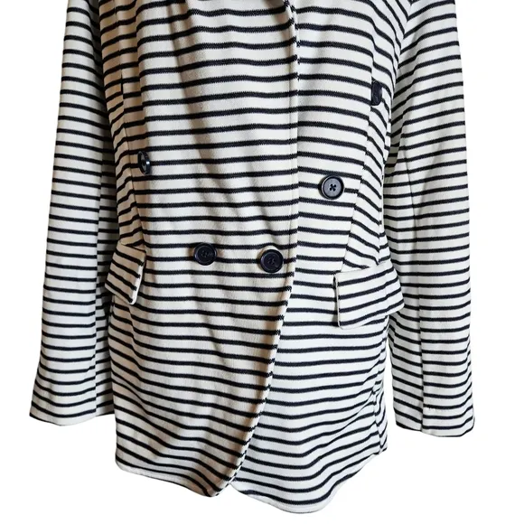Banana Republic Pique Knit Striped Double Breasted Preppy Blazer Jacket Size XL