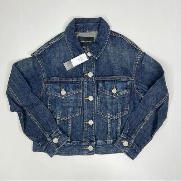 Banana Republic Oversized Denim Jacket Size XXS Petite