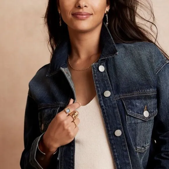 Banana Republic Oversized Denim Jacket Size XXS Petite