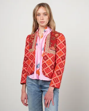 bandana bardot jacket - red rouge
