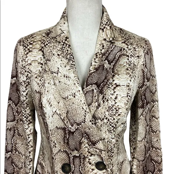 BAR lll Snake Print Blazer Women’s Double Breasted Blazer Size Small