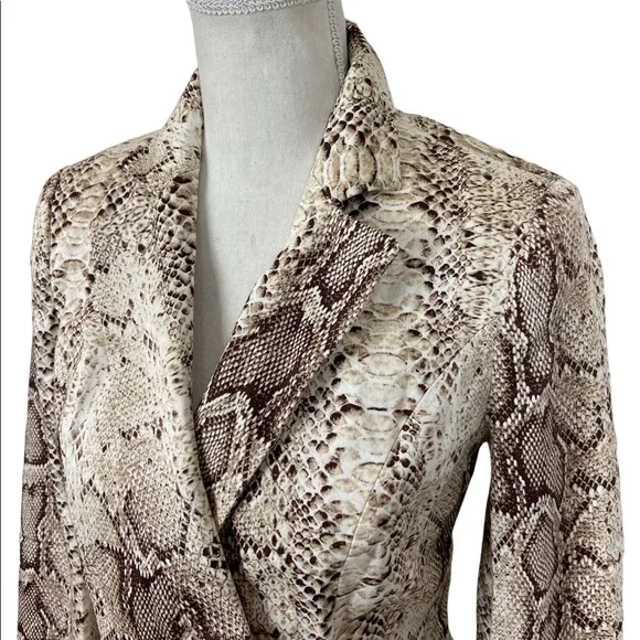 BAR lll Snake Print Blazer Women’s Double Breasted Blazer Size Small
