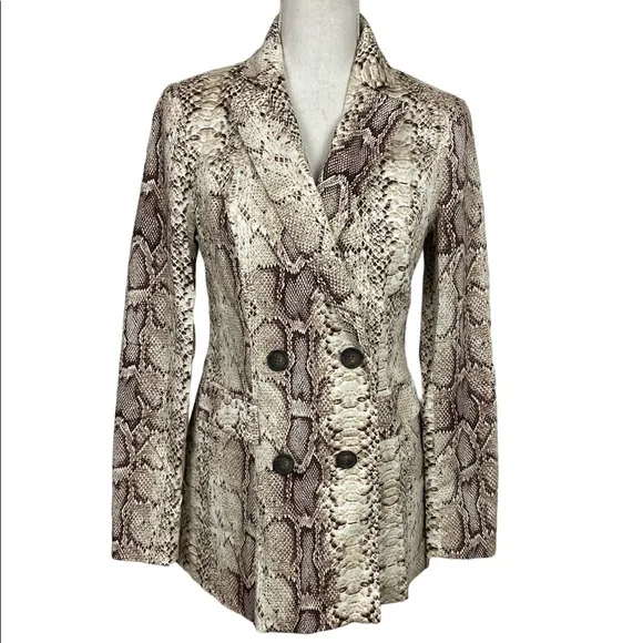BAR lll Snake Print Blazer Women’s Double Breasted Blazer Size Small