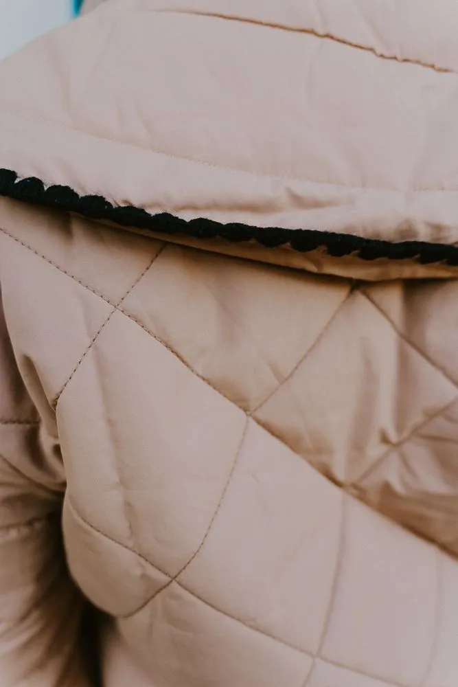 Beige Quilted Puffer Jacket CJ6589