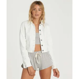 Billabong Women's Beaming Dream Crop Denim Jacket | Sea Bleach