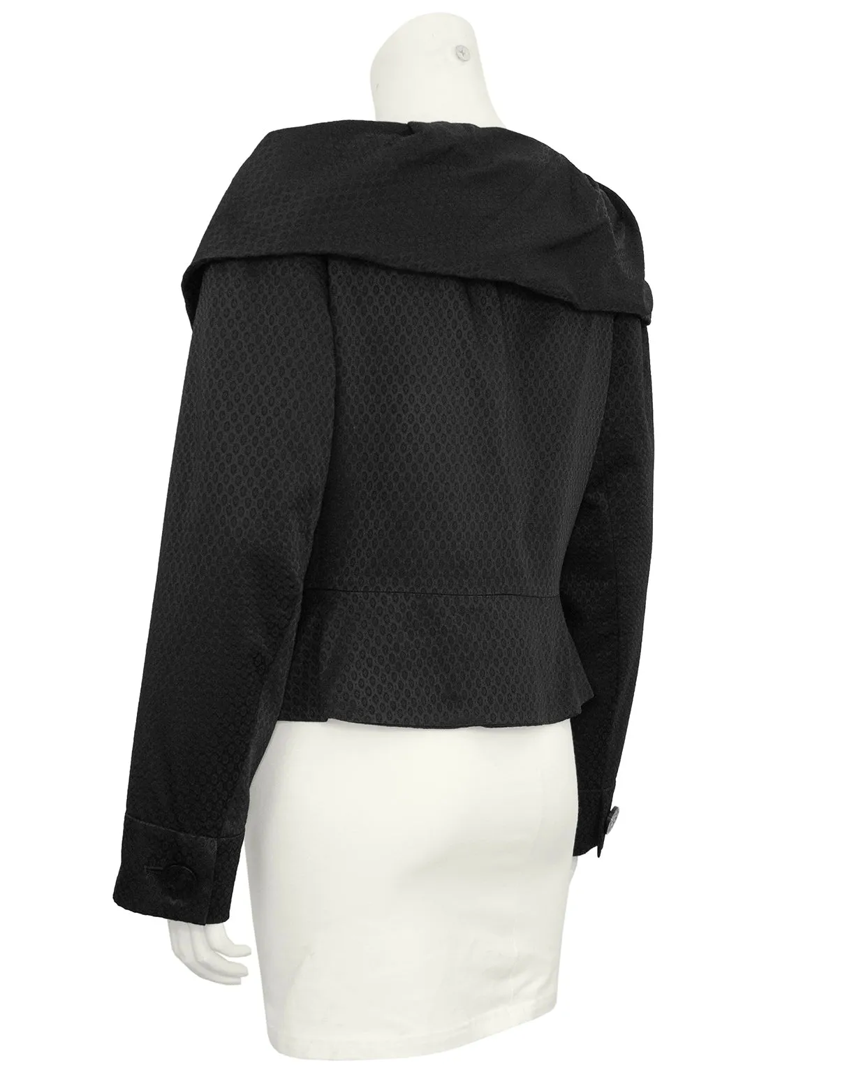 Black Jacket With Ruched Collar