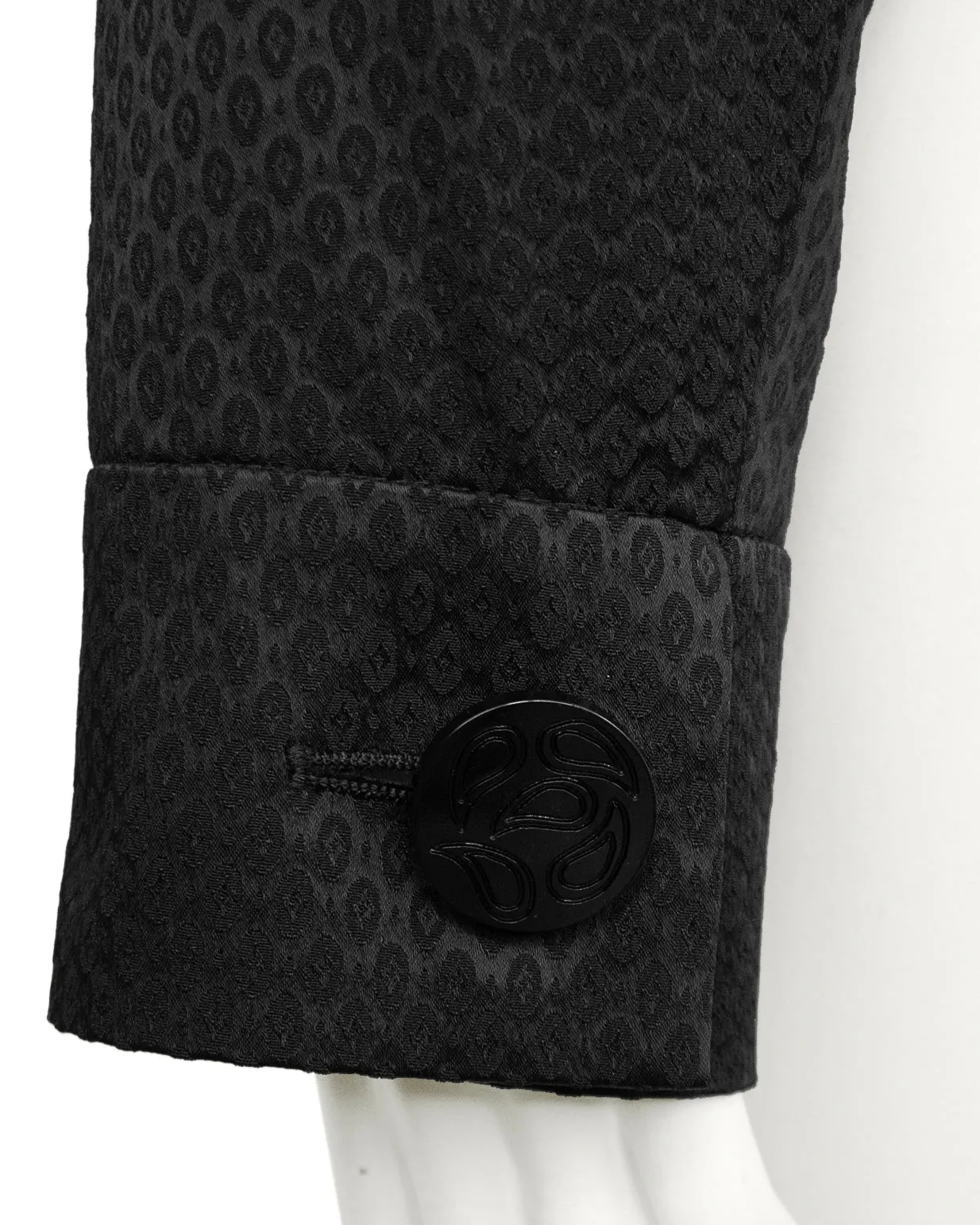 Black Jacket With Ruched Collar