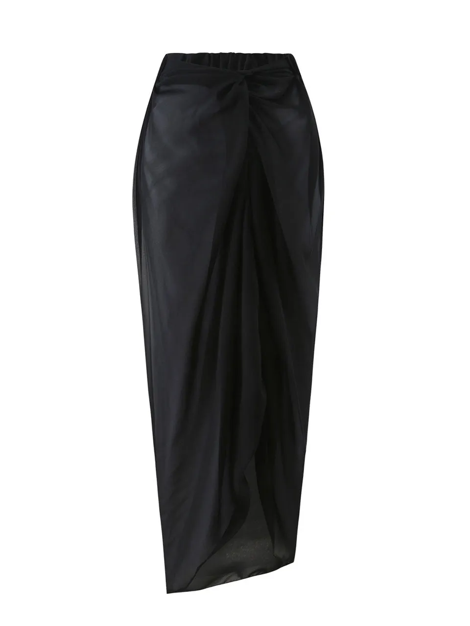 Black One Shoulder Rose Swimsuit With Bathing Suit Warp Skirt