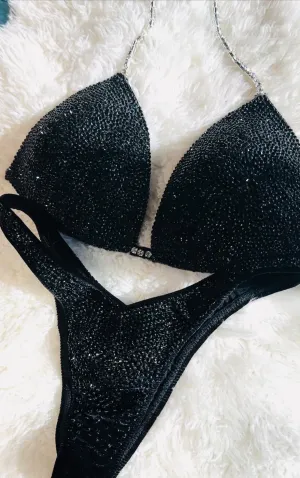 Black Velvet Vixen Pro Figure Competition Suit