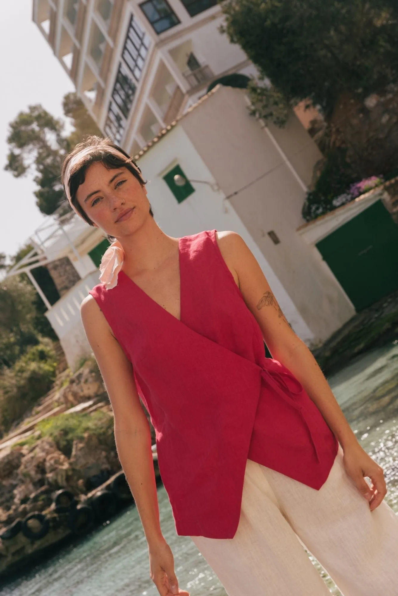 Blanca Linen Sleeveless Top | Multiple Colours