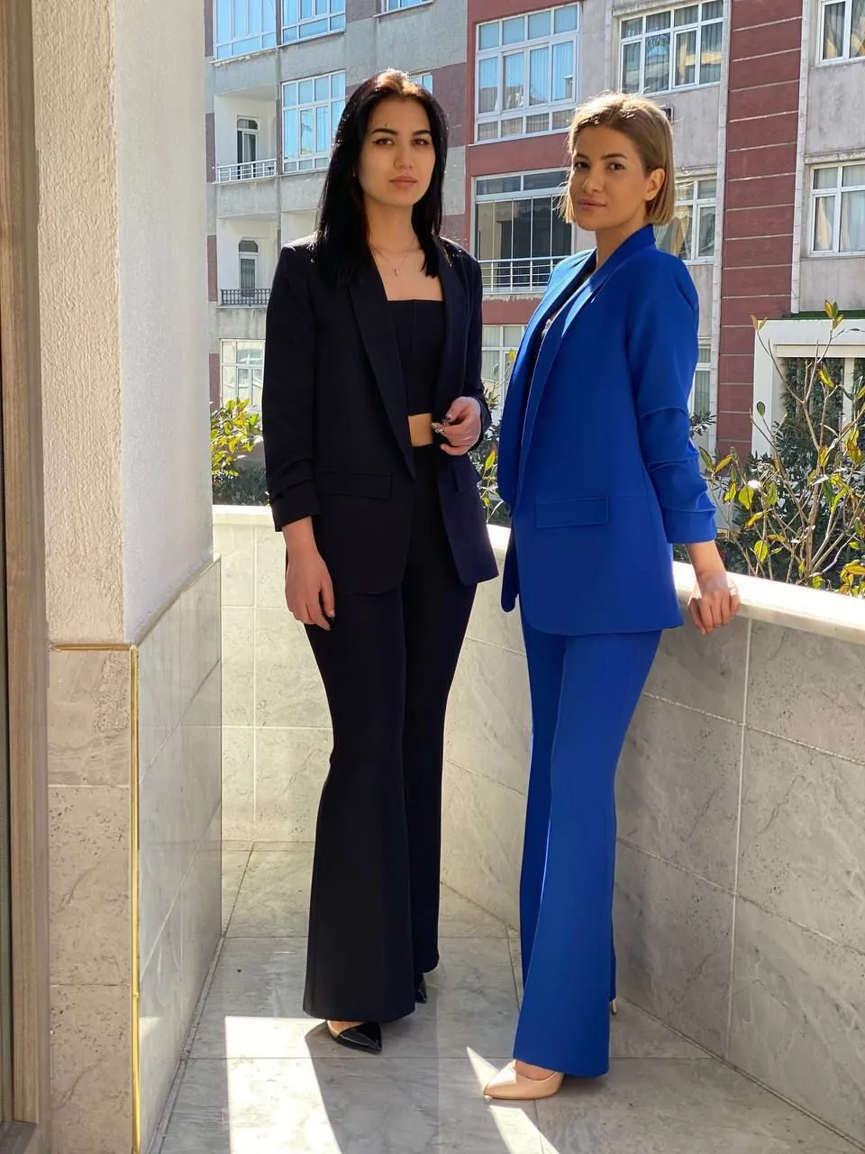 Blazer & Broek Combi voor dames | Blauw - valt klein